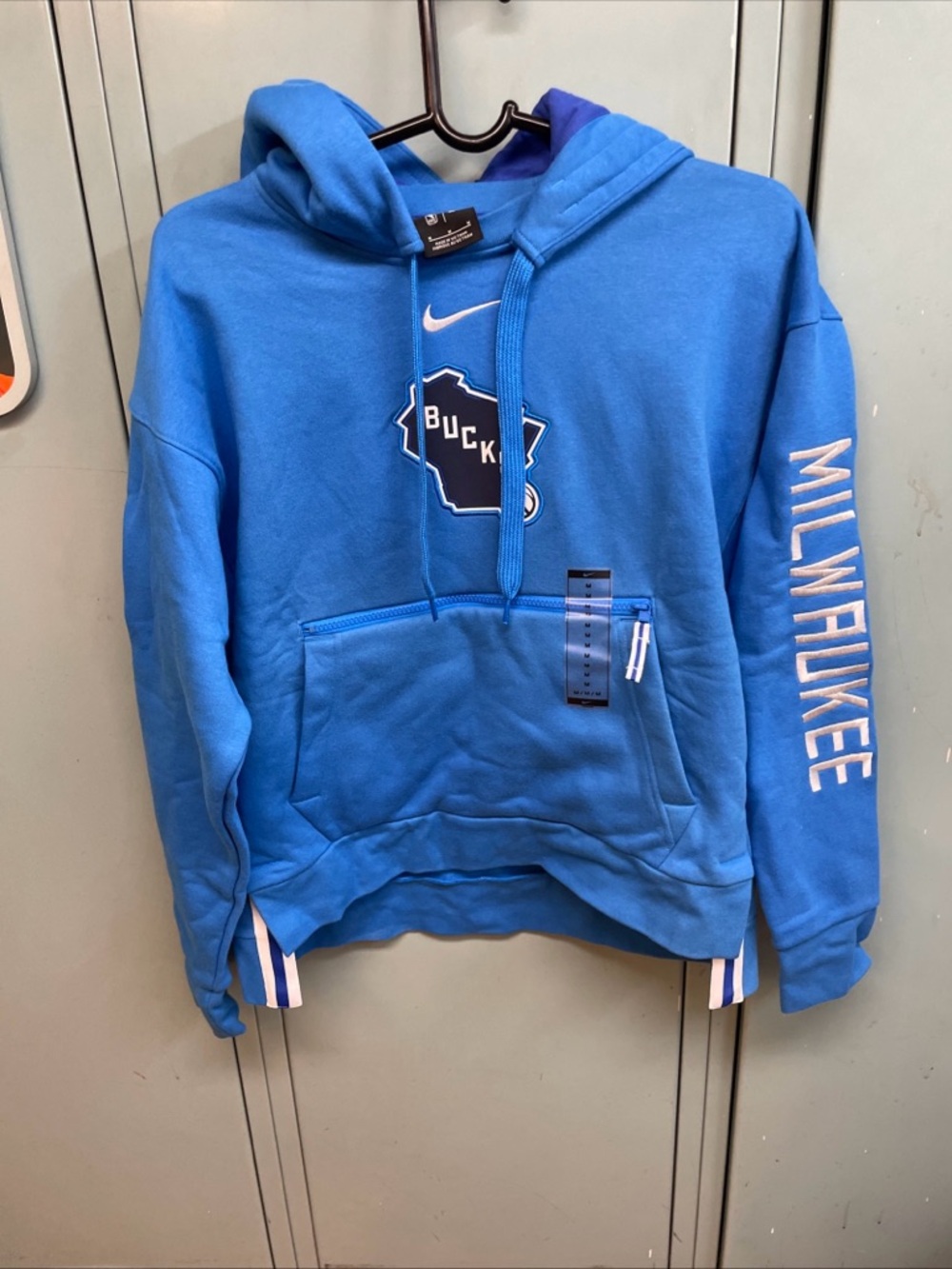 Nike ladies City Edition Milwaukee Bucks Blue Pullover Hoodie